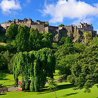 Buy canvas prints of Edinburgh Castle and Princes Street Gardens by Angus McComiskey