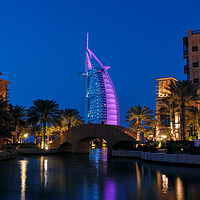 Buy canvas prints of Jumeirah Mina A'Salam by night by Angus McComiskey