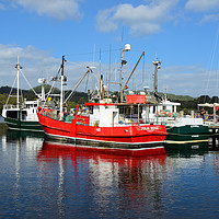 Buy canvas prints of Fishing boats in Strahan harbour, Tasmania by Angus McComiskey