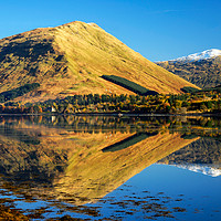 Buy canvas prints of Autumn reflections on Loch Long by Angus McComiskey