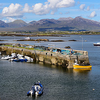 Buy canvas prints of View across Roundstone harbour, County Galway by Angus McComiskey