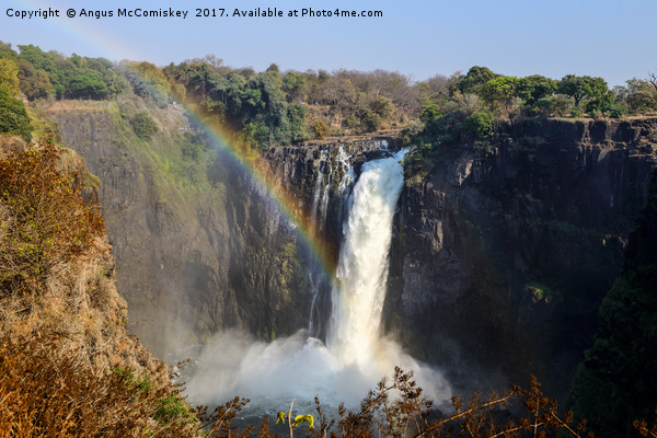 Rainbow over Devil's Cataract - Victoria Falls Picture Board by Angus McComiskey