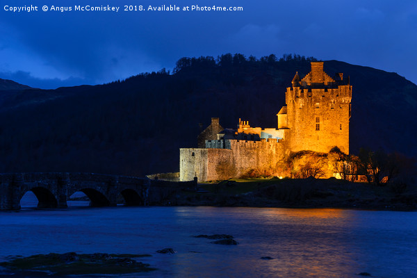 Eilean Donan Castle at twilight Picture Board by Angus McComiskey