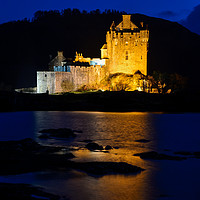 Buy canvas prints of Eilean Donan Castle by night by Angus McComiskey