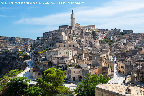 View of Sassi District of Matera Picture Board by Angus McComiskey