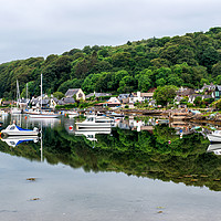 Buy canvas prints of Boats at anchor at fishing village of Tayvallich by Angus McComiskey