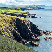 Buy canvas prints of Sea cliffs at Dun Beag on Dingle Peninsula by Angus McComiskey