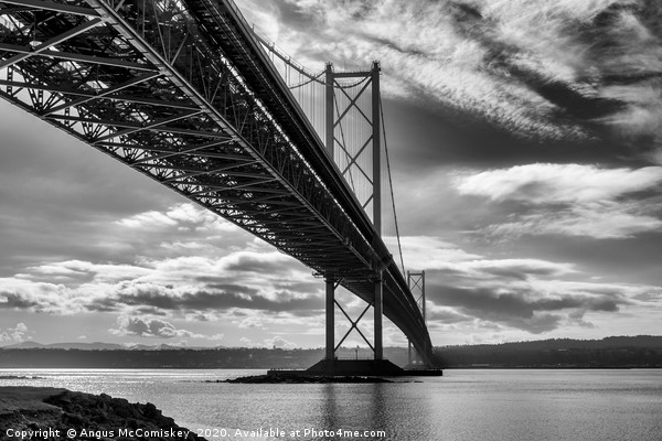 Forth Road Bridge mono Picture Board by Angus McComiskey