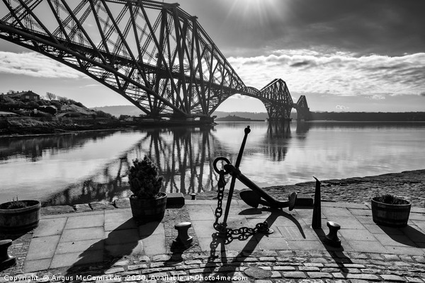 North Queensferry harbour mono Picture Board by Angus McComiskey