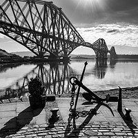 Buy canvas prints of North Queensferry harbour mono by Angus McComiskey