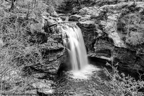 Falls of Falloch mono Picture Board by Angus McComiskey