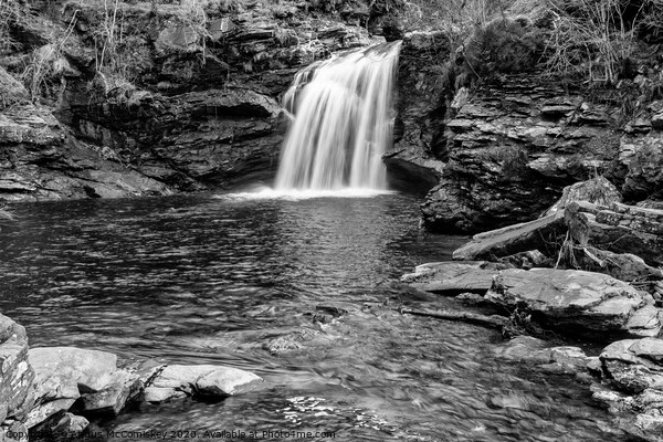Falls of Falloch 2 mono Picture Board by Angus McComiskey
