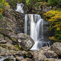 Buy canvas prints of Inversnaid Falls autumn colours by Angus McComiskey