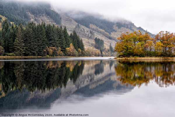 Loch Chon reflections Picture Board by Angus McComiskey
