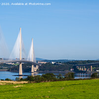 Buy canvas prints of Queensferry Crossing and Forth Road Bridge by Angus McComiskey