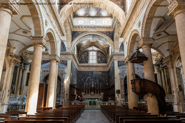 Interior of Gallipoli Cathedral in Puglia, Italy Picture Board by Angus McComiskey