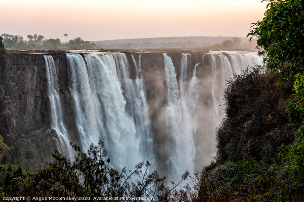 "The smoke that thunders" Victoria Falls sunrise 3 Picture Board by Angus McComiskey