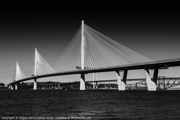 Queensferry Crossing mono Picture Board by Angus McComiskey