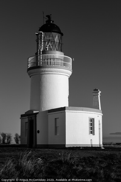 Chanonry Point Lighthouse mono Picture Board by Angus McComiskey