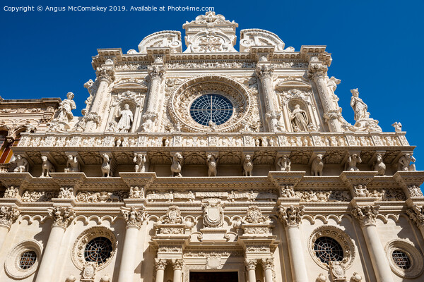 Baroque façade of Basilica di Santa Croce in Lecce Picture Board by Angus McComiskey