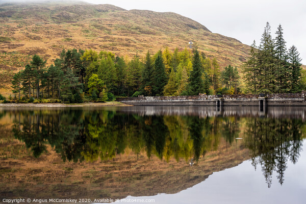 Loch Arklet dam reflections Picture Board by Angus McComiskey