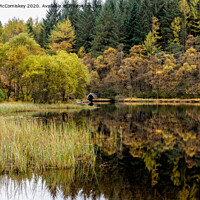 Buy canvas prints of Loch Chon boathouse by Angus McComiskey
