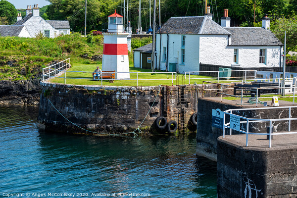 Sea lock and lighthouse on Crinan Canal, Scotland Picture Board by Angus McComiskey