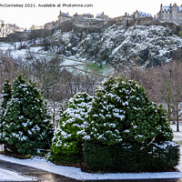 Buy canvas prints of Princes Street Gardens Edinburgh in snow by Angus McComiskey