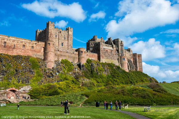 Bamburgh Castle Northumberland Picture Board by Angus McComiskey