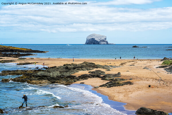 Fisherman and Bass Rock Picture Board by Angus McComiskey