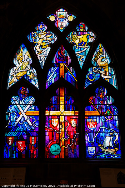 Stained glass window Church of the Holy Rude Picture Board by Angus McComiskey