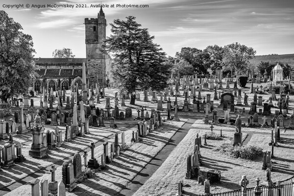 Stirling Old Town Cemetery mono Picture Board by Angus McComiskey