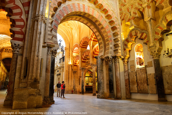 Cordoba Cathedral Mosque interior Picture Board by Angus McComiskey
