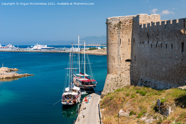 Boats moored next Kyrenia Castle, Northern Cyprus Picture Board by Angus McComiskey