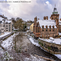 Buy canvas prints of Dean Village on the Water of Leith in Edinburgh by Angus McComiskey
