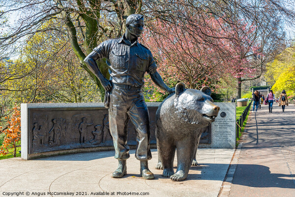 Wojtek the Soldier Bear Memorial, Edinburgh Picture Board by Angus McComiskey