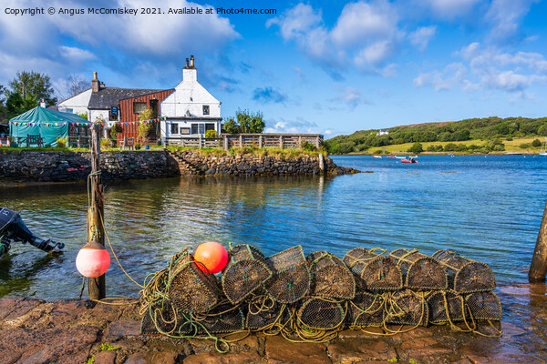 Lobster pots and floats on Badachro jetty Picture Board by Angus McComiskey