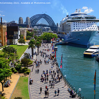 Buy canvas prints of Cruise ship at Circular Quay in Sydney Harbour by Angus McComiskey