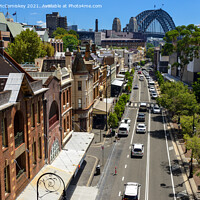 Buy canvas prints of George Street in The Rocks, Sydney by Angus McComiskey