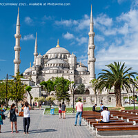Buy canvas prints of Domes and minarets of the Blue Mosque, Istanbul by Angus McComiskey