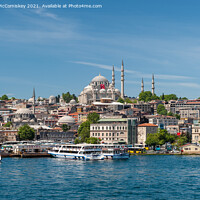 Buy canvas prints of Eminonu waterfront on the Golden Horn, Istanbul by Angus McComiskey