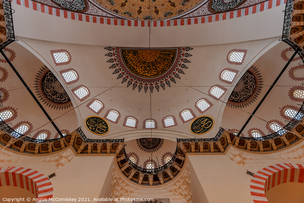 Interior of Suleymaniye Mosque, Istanbul Picture Board by Angus McComiskey
