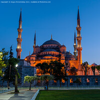 Buy canvas prints of Blue Mosque at dusk by Angus McComiskey