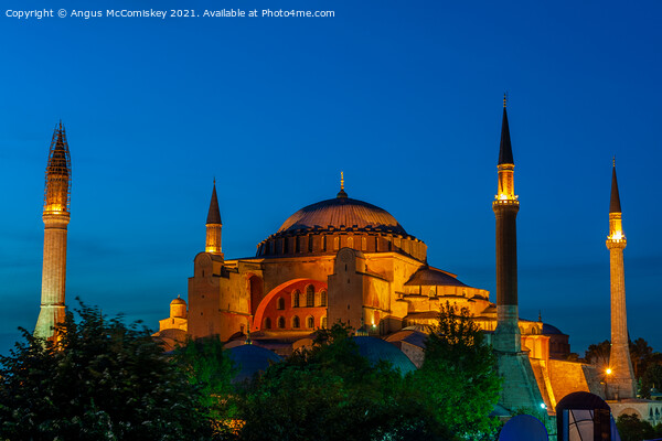 Hagia Sophia at dusk Picture Board by Angus McComiskey