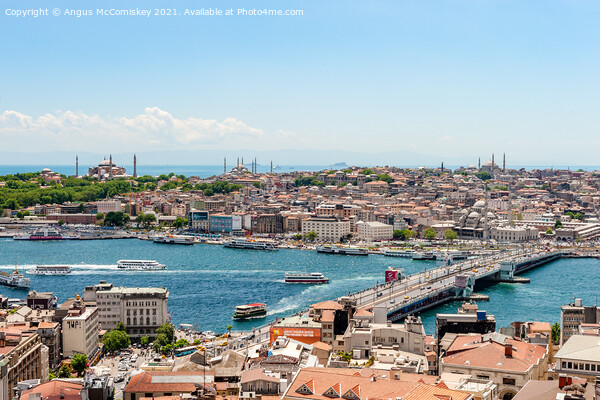 Golden Horn and Istanbul skyline from Galata Tower Picture Board by Angus McComiskey