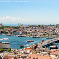 Buy canvas prints of Golden Horn and Istanbul skyline from Galata Tower by Angus McComiskey