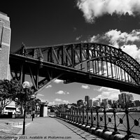 Buy canvas prints of Sydney Harbour Bridge mono by Angus McComiskey
