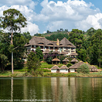 Buy canvas prints of Birdnest Resort on Lake Bunyonyi, Uganda by Angus McComiskey