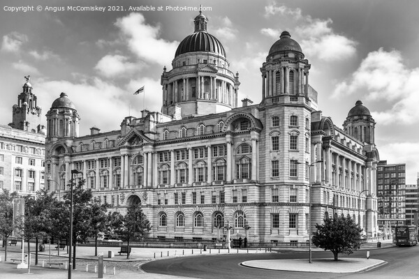 Port of Liverpool Building mono Picture Board by Angus McComiskey