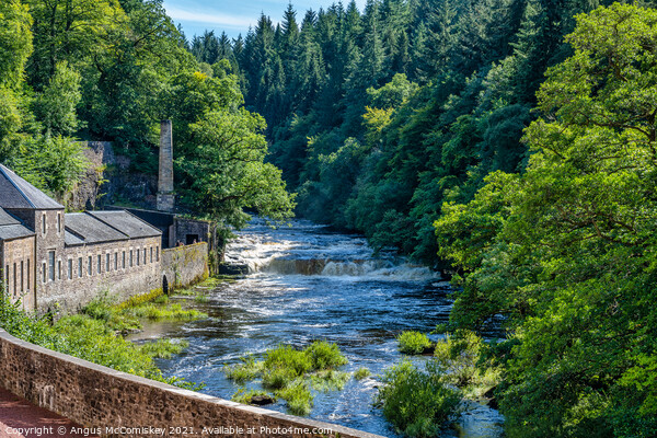Dundaff Linn waterfall on River Clyde, New Lanark Picture Board by Angus McComiskey